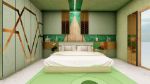 green contemporary bedroom