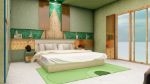 green contemporary bedroom