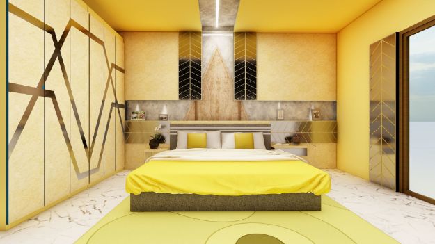 Yellow Contemporary Bedroom