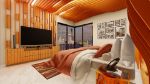 orange creative bedroom