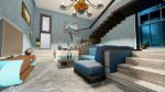 Duplex Blue Living Room