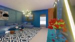 Modern Blue Living Room