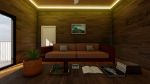 Apartment Wooden Theme Living Room