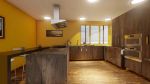 Yellow Theme Apartment Kitchen