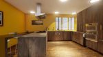 Yellow Theme Apartment Kitchen