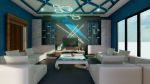 Luxury Blue Theme Living Room