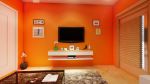 Orange Theme Small Space Living Room