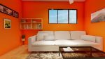 Orange Theme Small Space Living Room