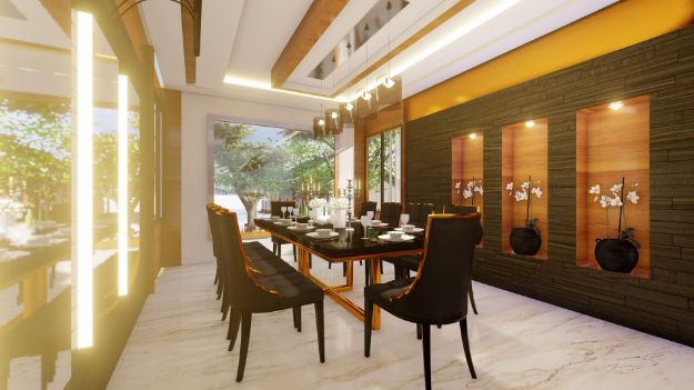 Luxury Dining Room - Black and Gold Theme