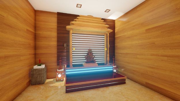 Wooden Royal Theme Puja Room