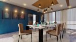 Contemporary Dining Room- Blue and White Theme