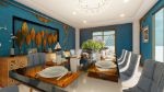 Luxury Dining Room-Blue Theme