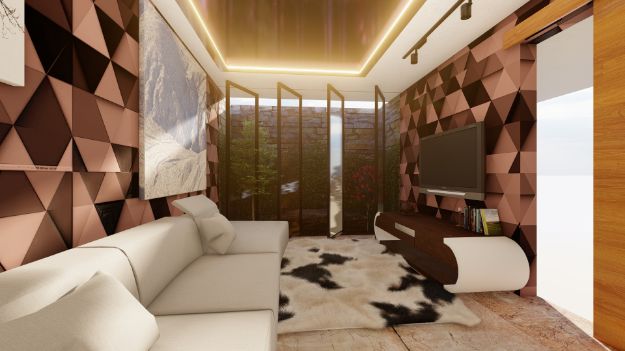 geometric wallpaper living room uk