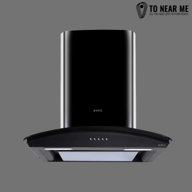 Get the Elica Glace EDS HE LTW 60 BK NERO PB LED Wall Mounted Chimney(Black 1010 CMH) for your home