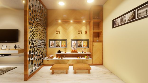 Contemporary Small Space Puja Room