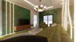 Picture of Simple Living Room-Green Theme