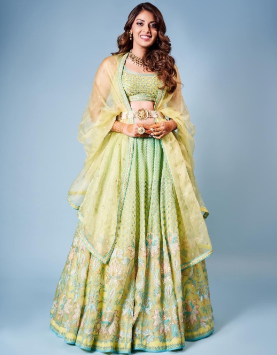 Turquoise color heavy designer lehenga for engagement and wedding –  Joshindia